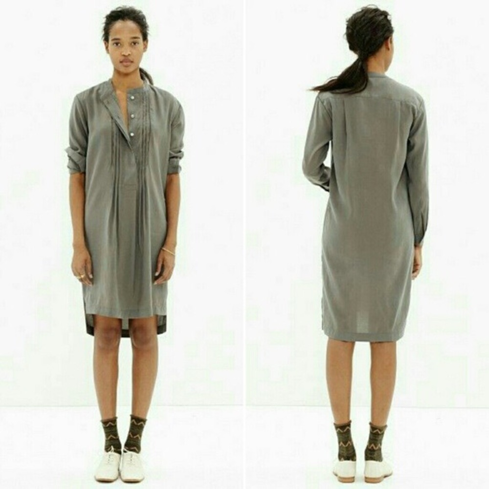 Madewell | pleated grey tunic dress